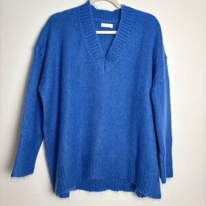 Sablyn Alva Sweater in Provence Blue Mohair V-Neck Oversized size M Medium